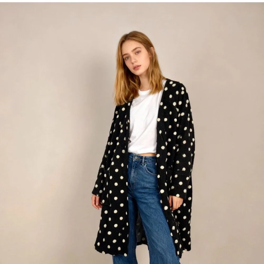 NWOT Farm Rio Polka Dot Midi Coat - Picture 2 of 6